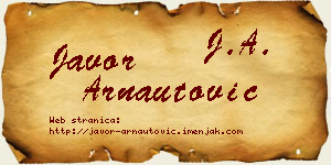 Javor Arnautović vizit kartica